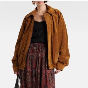 Saint Laurent Tan Suede Bomber Jacket